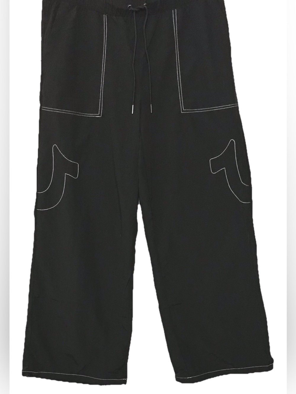 True Religion Women’s Wide Leg Baggy Nylon Track Pants Size Large